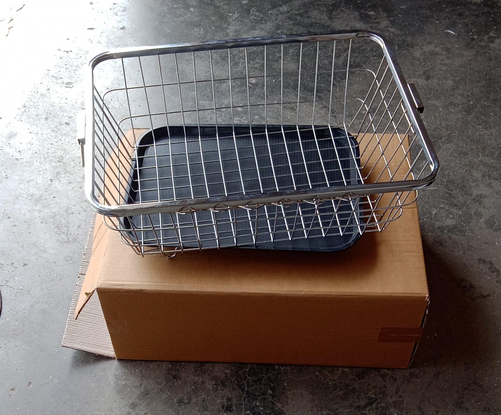 5853 Dish Drainer Rack With Drip Tray Stainless Steel Dish Drainer Rack with Drip Tray, Utensil Drying Stand for Kitchen Plate Rack Bartan Basket for Kitchen Utensils/Dish Drying Rack with Drainer/Bartan Basket/Plate Stand ( 57 x 45 x 19 cm) 5853 Dish Drainer Rack With Drip Tray Stainless Steel Dish Drainer Rack with Drip Tray, Utensil Drying Stand for Kitchen Plate Rack Bartan Basket for Kitchen Utensils/Dish Drying Rack with Drainer/Bartan Basket/Plate Stand ( 57 x 45 x 19 cm)